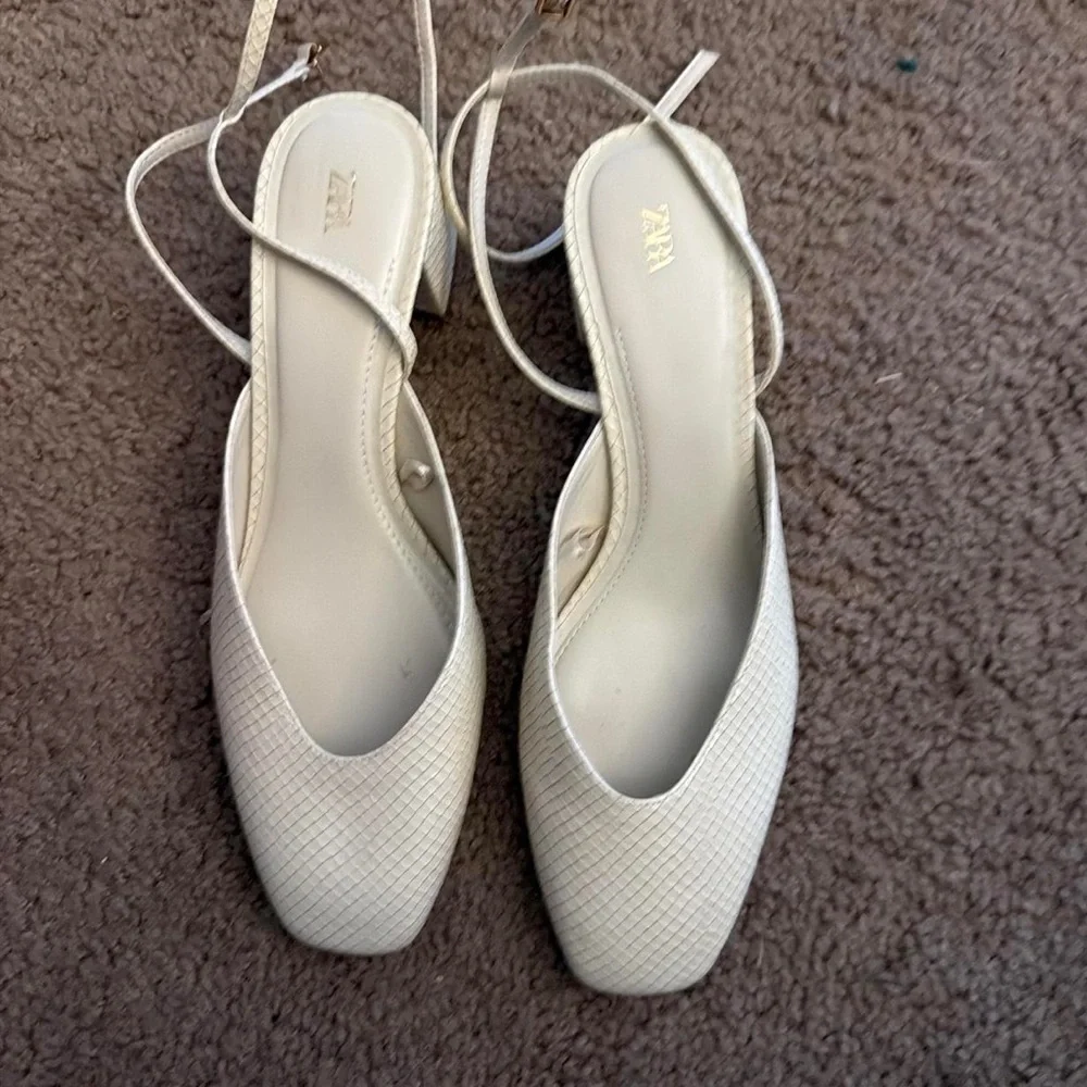 Zara NWT cream Mary Jane sandal shoes - Picture 3 of 5